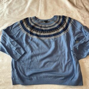 Talbots crewneck sweater - fair isle yoke